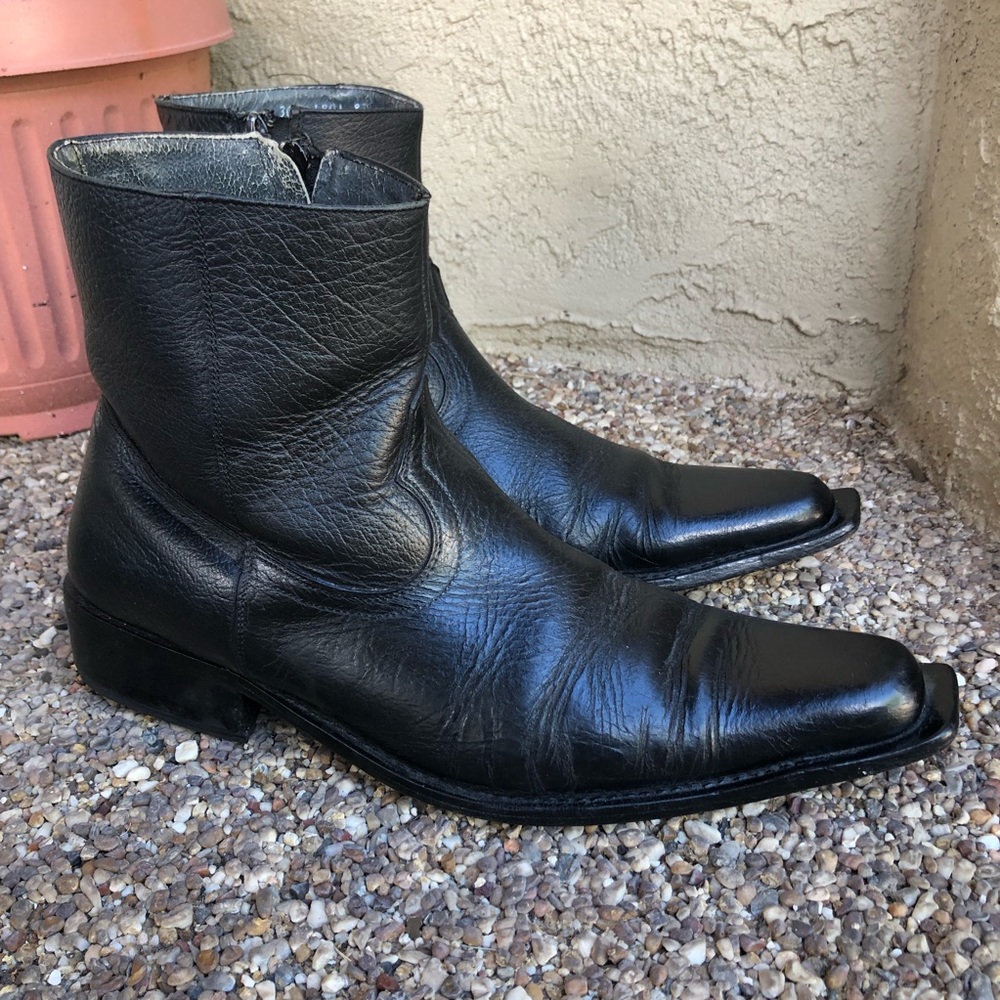 Pierre Mondy Black Leather Boots